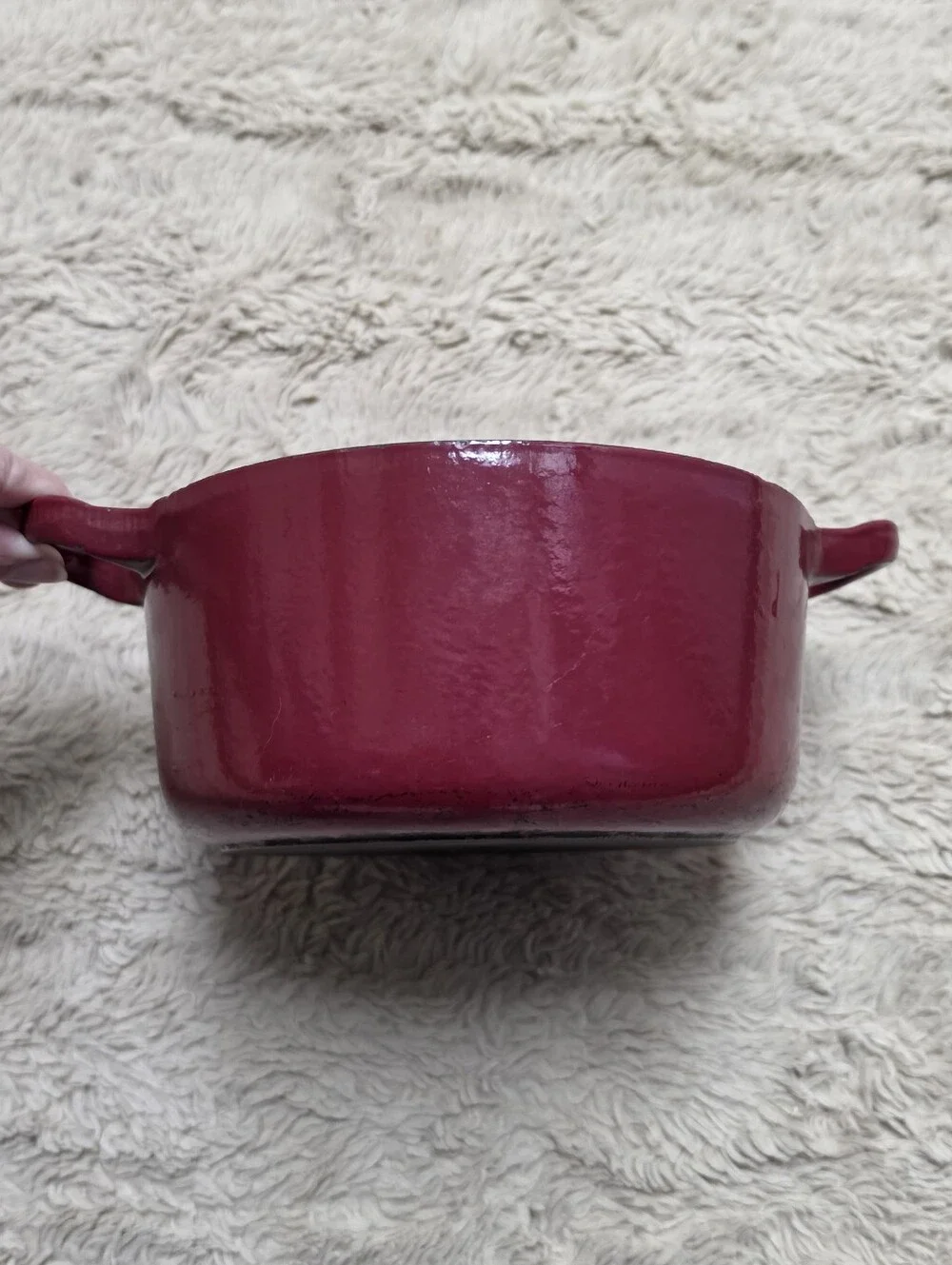 Le Creuset Red Enamel Cast Iron Dutch Oven Dish Pot, Made In France, Vintage 18